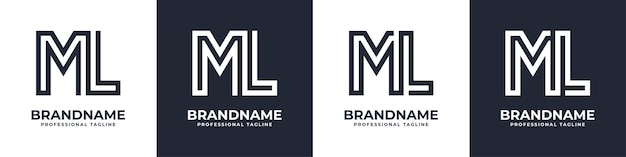 Semplice logo monogramma ml adatto a qualsiasi attività commerciale con iniziale ml o lm