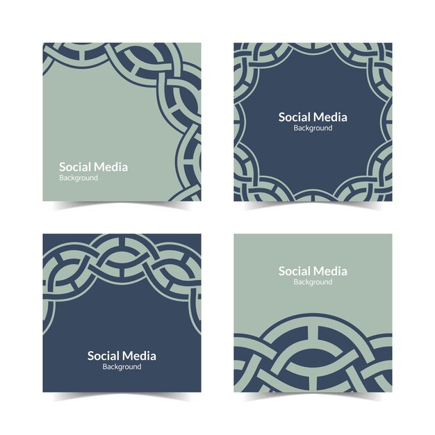 simple and modern ash green spiral square flat social media background