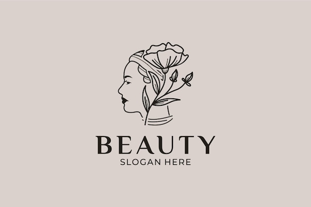 Simple and modern beauty logo set