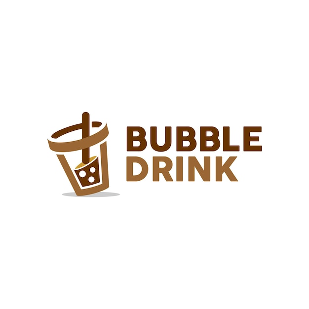 Простые современные идеи дизайна логотипа Bubble Drink