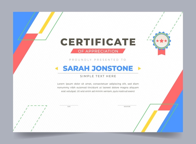 Vector simple and modern certificate design template design