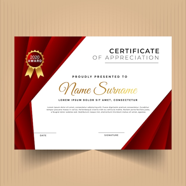 Simple modern certificate design template