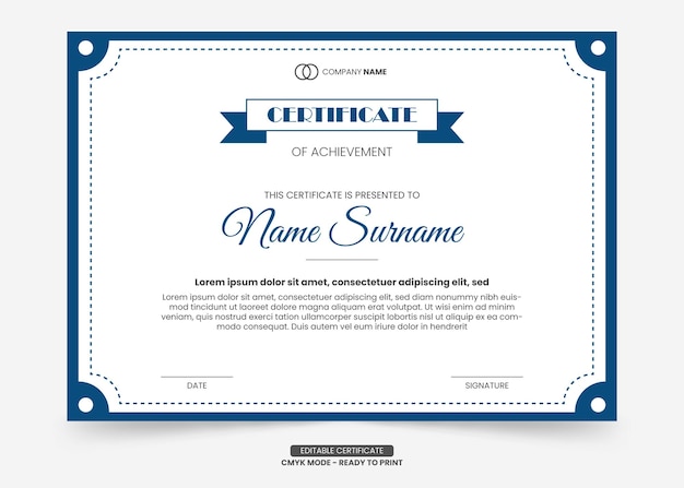 Simple and modern certificate template