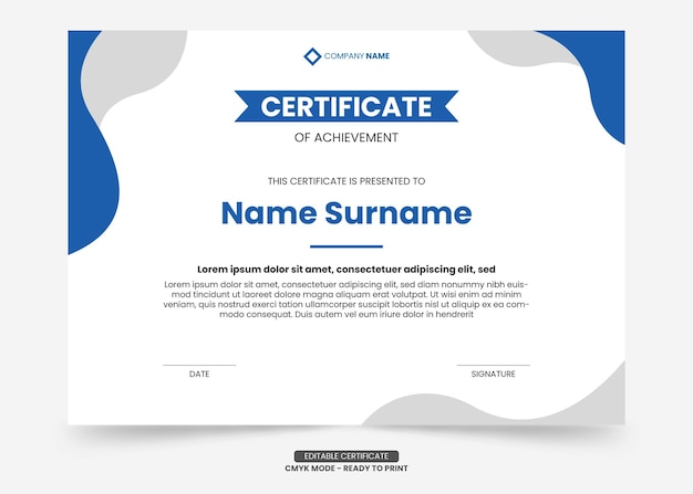 Simple and modern certificate template