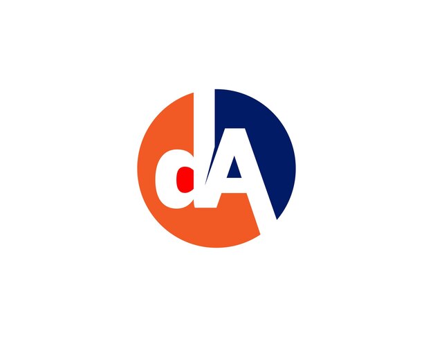 Простая современная схема дизайна логотипа DA
