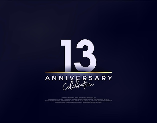 Simple modern and clean 13th anniversary celebration vector Premium vector background for greeting and celebration