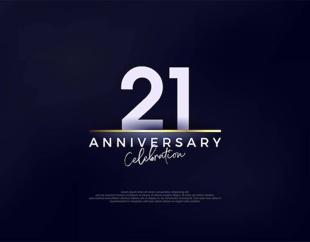 Simple modern and clean 21st anniversary celebration vector