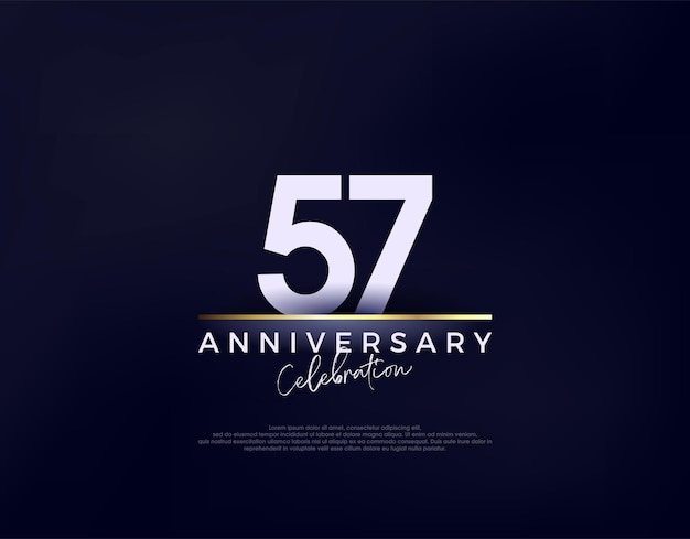 Simple modern and clean 57th anniversary celebration vector Premium vector background for greeting and celebration