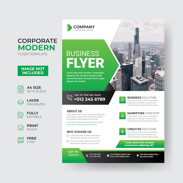 Simple modern corporate business flyer design template