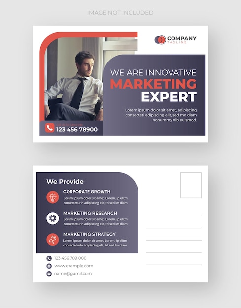 simple and modern corporate postcard template