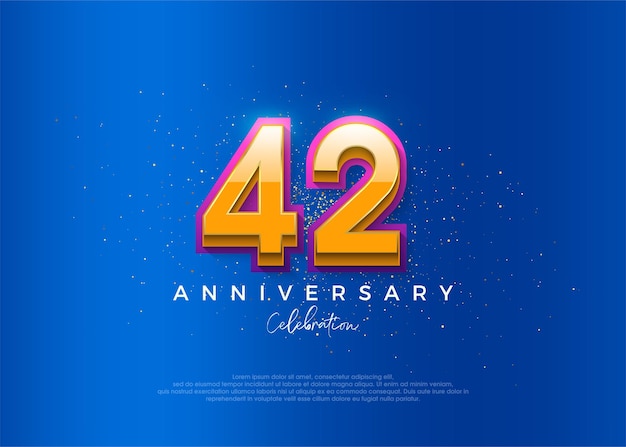 Vector simple and modern design for the 42nd anniversary celebration with an elegant blue background color