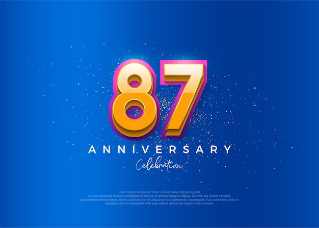 Simple and modern design for the 87th anniversary celebration with an elegant blue background color