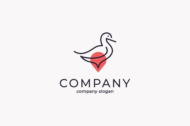 Vector simple modern duck point logo vector icon template