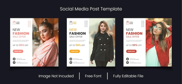 Simple modern fashion sale social media template