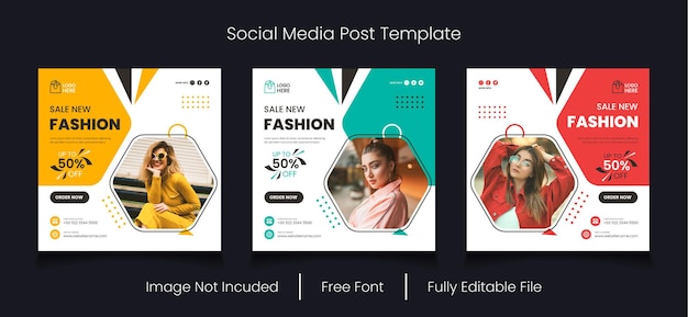 Simple modern fashion sale social media template