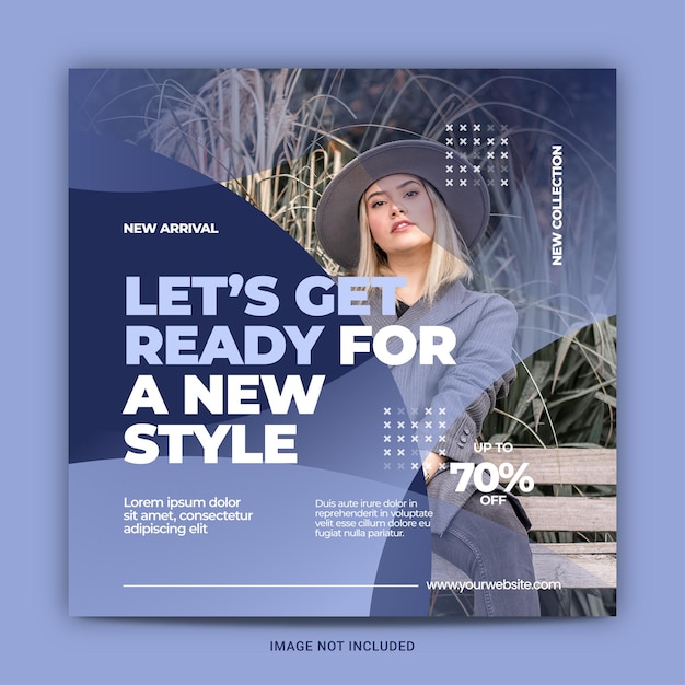 Simple modern fashion social media and instagram post template