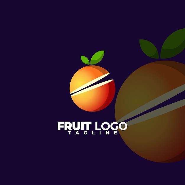 Vettore logo di frutta semplice e moderno