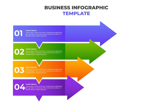 Modello di infografica aziendale semplice e moderno sfumato