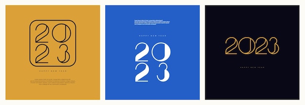 Semplice e moderno felice anno nuovo 2023 elegante