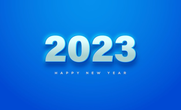 Vector simple and modern happy new year number 2023