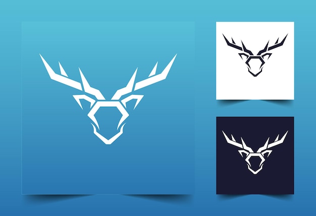 simple modern head deer logo template