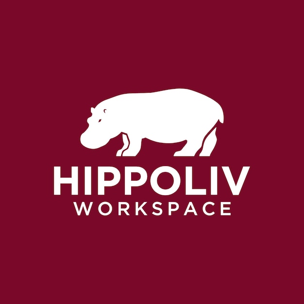 Simple and modern hippopotamus logo for company business community team etc