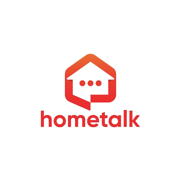 Simple modern home talk logo design template