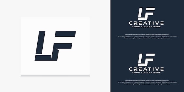 simple modern initial l f  letter logo template