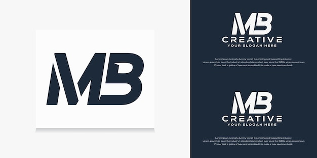 Vector simple modern initial m b letter logo template