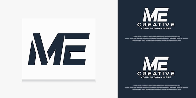 simple modern initial m e  letter logo template