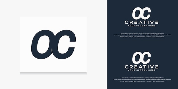 Simple modern initial o c letter logo template