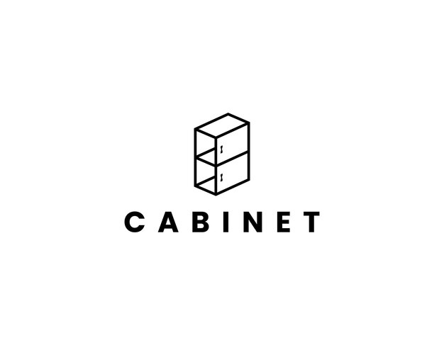 Простой шаблон дизайна логотипа современного интерьерного шкафа