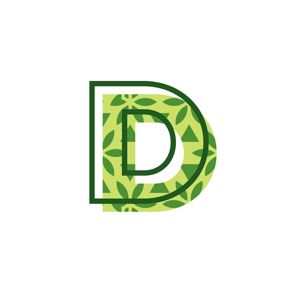 simple and modern letter D natural leaf pattern logo