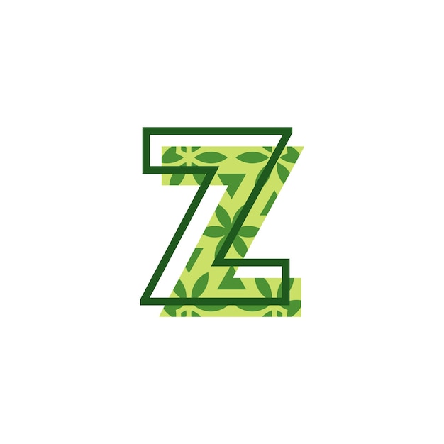 Simple and modern letter z natural leaf pattern logo