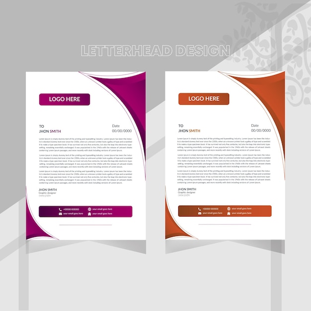 Vector simple and modern letterhead design template colorful and easy to edit for office and industry use