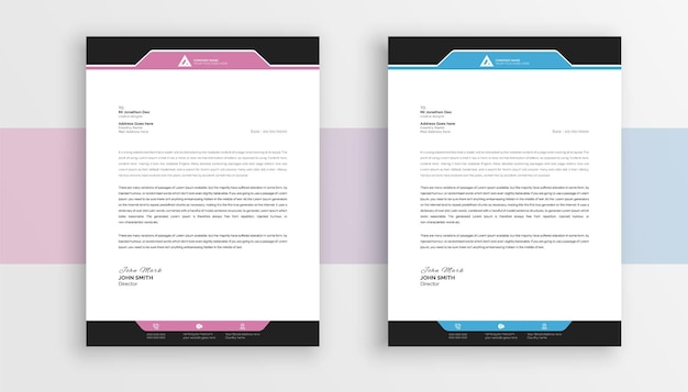 Simple modern letterhead vector template design