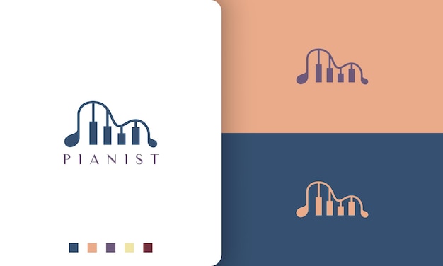 Simple and modern logo or icon for piano app