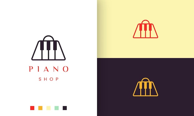 Logo o icona semplice e moderno per il negozio di pianoforti