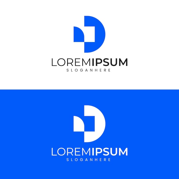Modello di progettazione del logo della lettera d minimalista moderno semplice