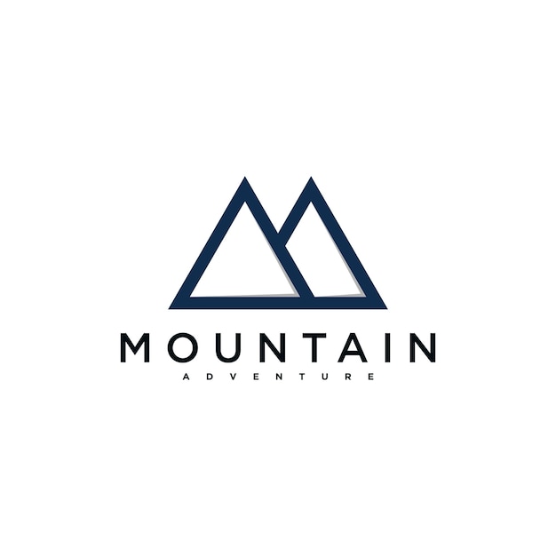 simple modern mountain adventure logo design template premium vector