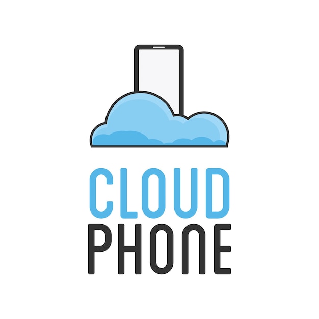 Vector simple modern phone cloud system technology logo template idea