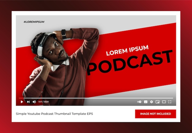 Vector simple modern podcast thumbnail and web banner template