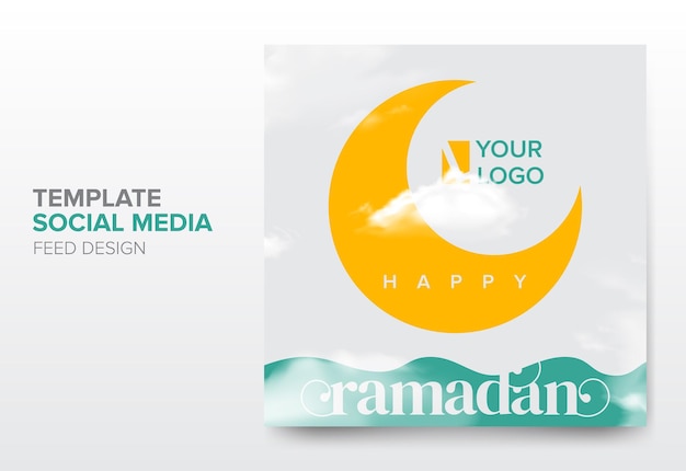 Простой современный шаблон рамадана карима для поста в социальных сетях