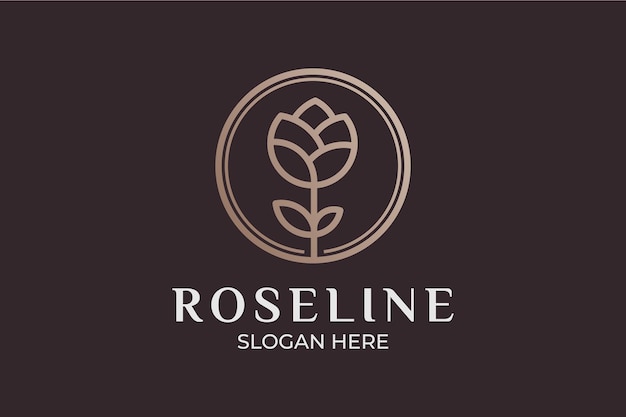 Vector simple and modern roseline logo set