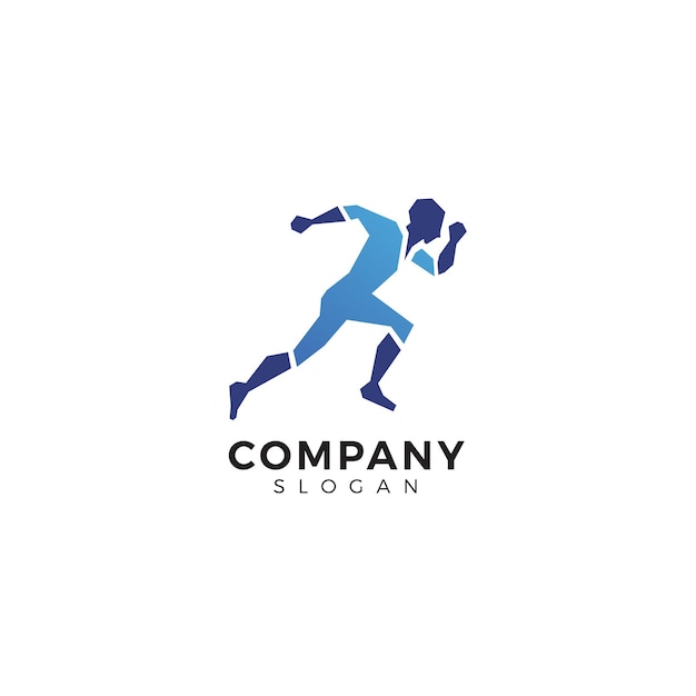 Vector simple modern running logo design