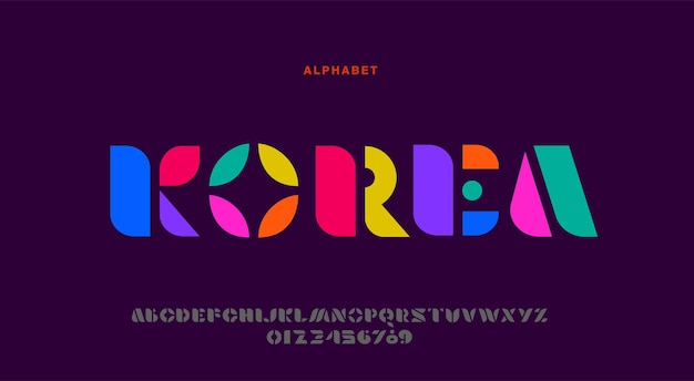 simple modern style font design alphabet letters and numbers