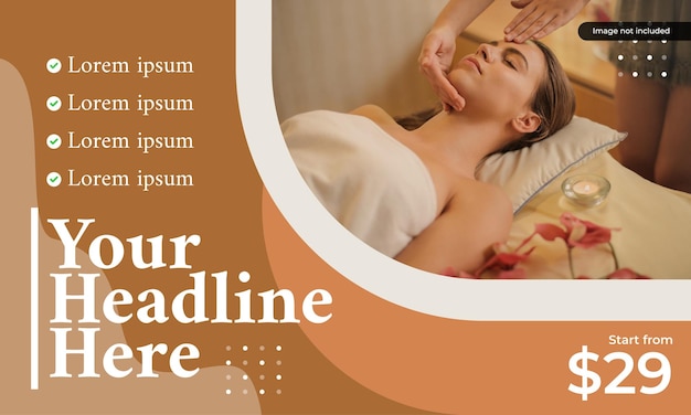 Vector simple modern template spa flyer