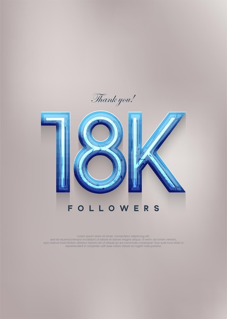 Simple and modern thank you 18k followers