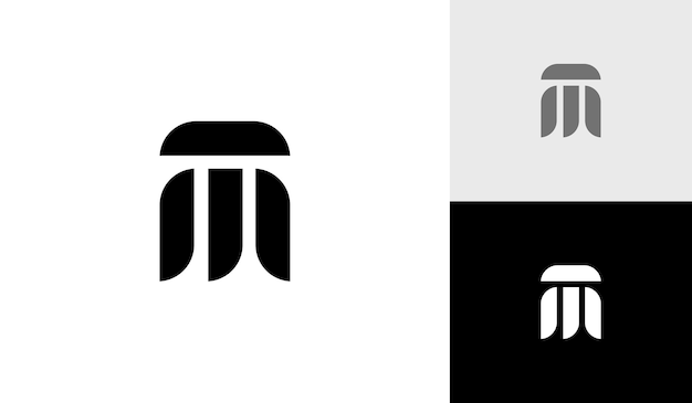 Simple and modern TM or MT monogram logo