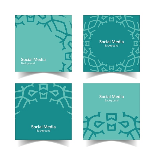simple and modern turquoise blue ornamental pattern square flat social media background